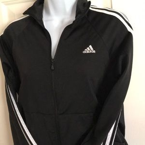 Adidas track jacket black and white